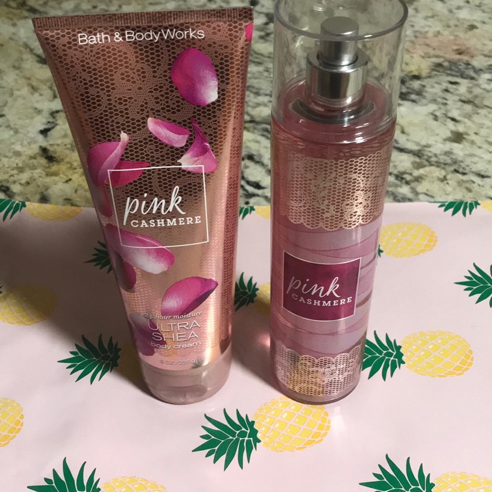 Pink cashmere body cream and spray